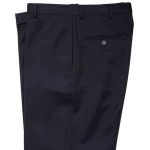 Austin Reed Dress Pants Navy Blue Flat Front Super 100s Wool Men's Size 33 X 30